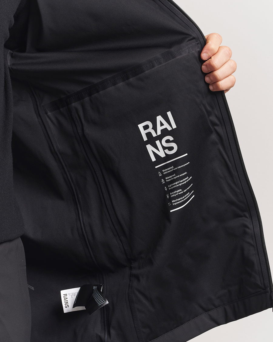 Men | Coats & Jackets | RAINS | Suva Hooded Waterproof Long Jacket Black