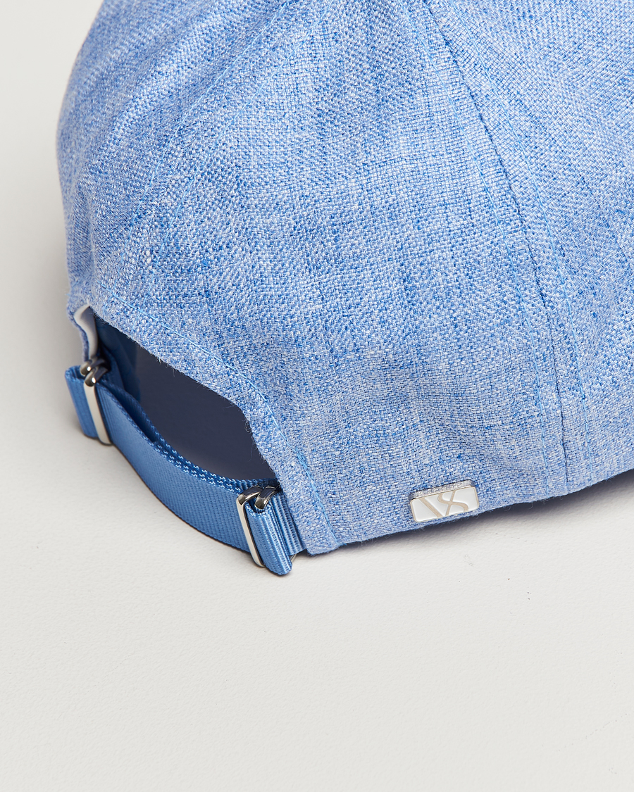 Men | Hats & Caps | Varsity Headwear | Linen Baseball Cap Azure Blue