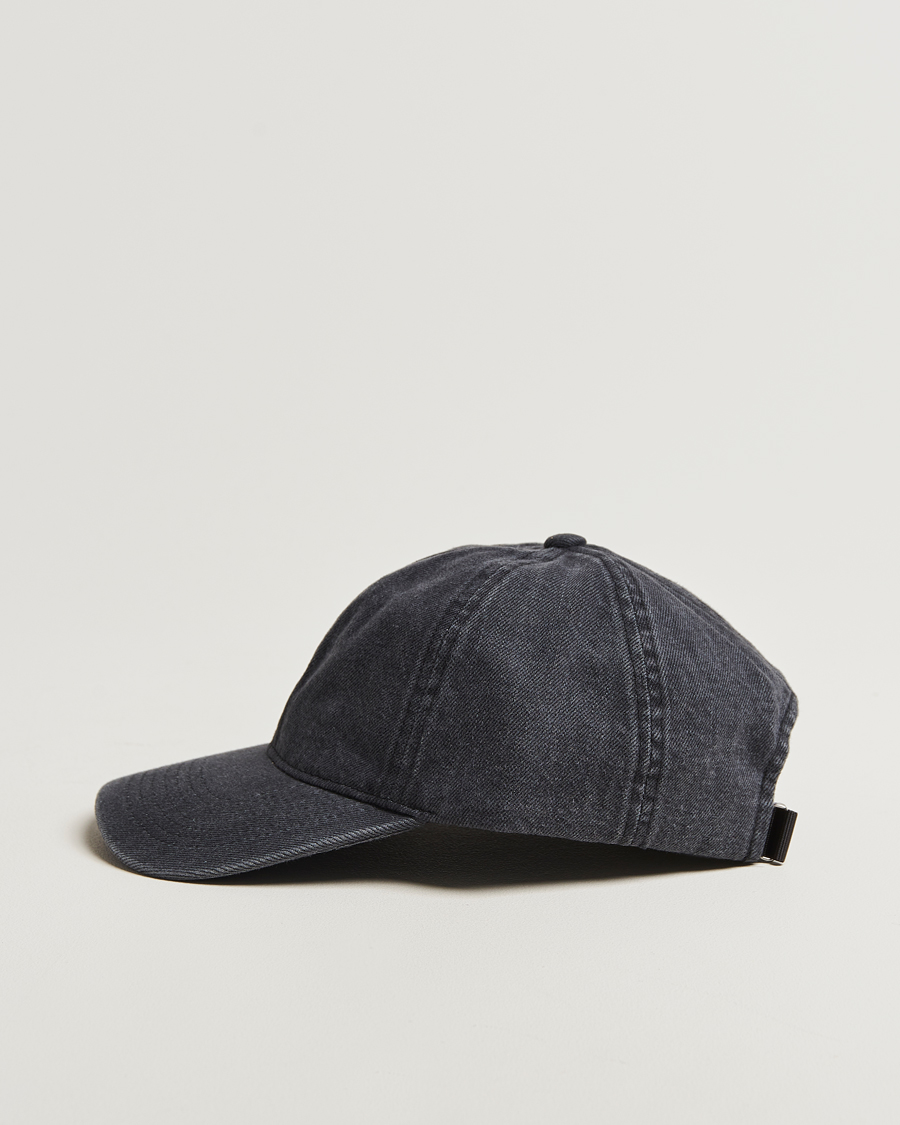 Men | Hats & Caps | Varsity Headwear | Washed Denim Baseball Cap Black