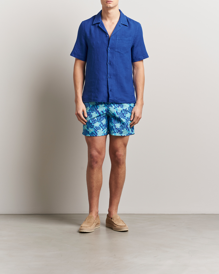 Men | Swimwear | Vilebrequin | Moorea Swimshorts Topaze Bleue