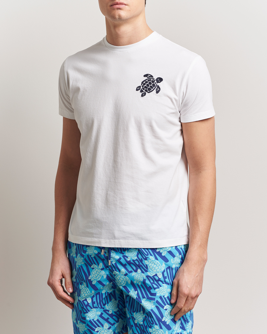 Men | T-Shirts | Vilebrequin | Turtle Embroidery Crew Neck T-Shirt Blanc