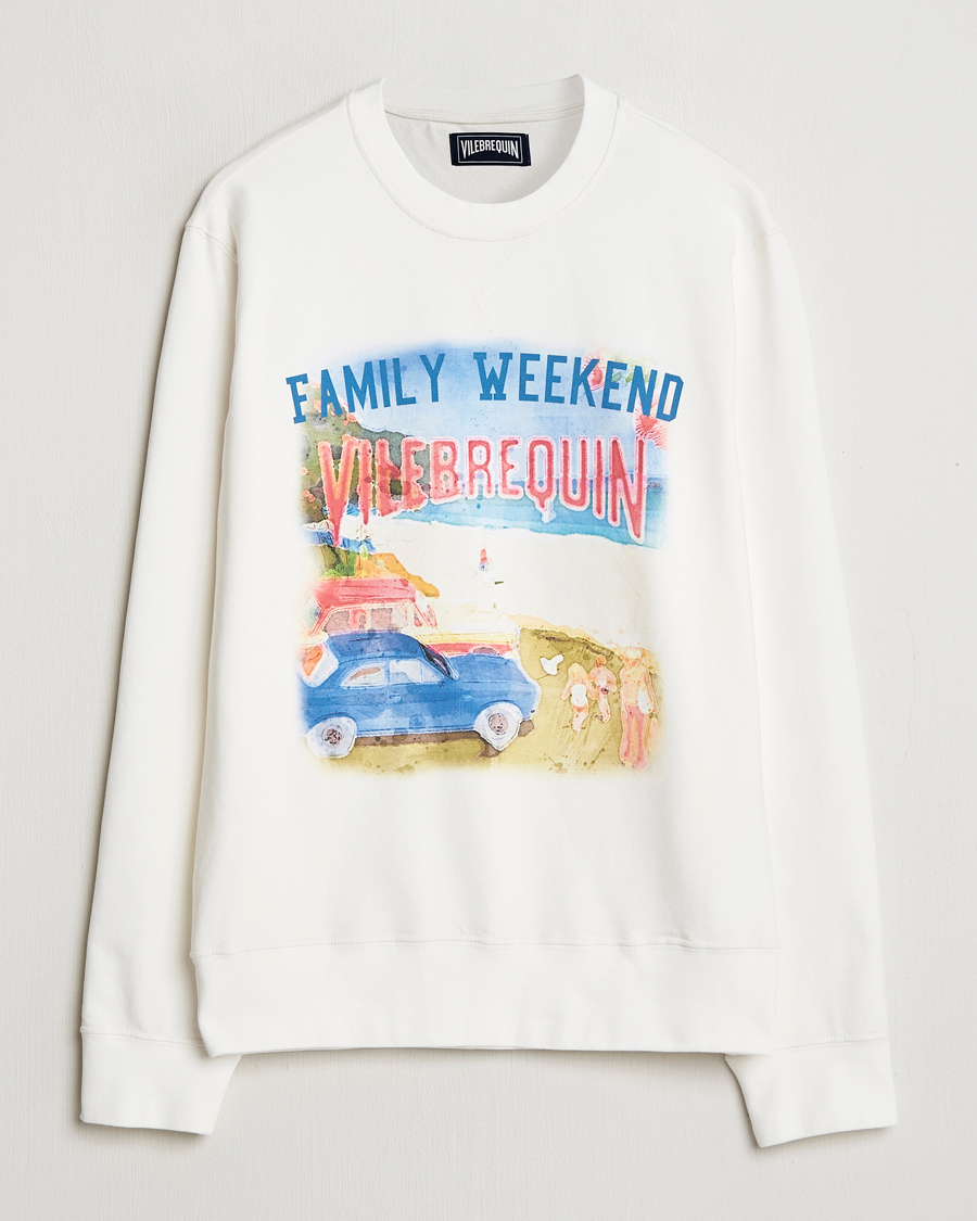Men | Sweaters & Knitwear | Vilebrequin | Printed Crew Neck Sweatshirt Off White