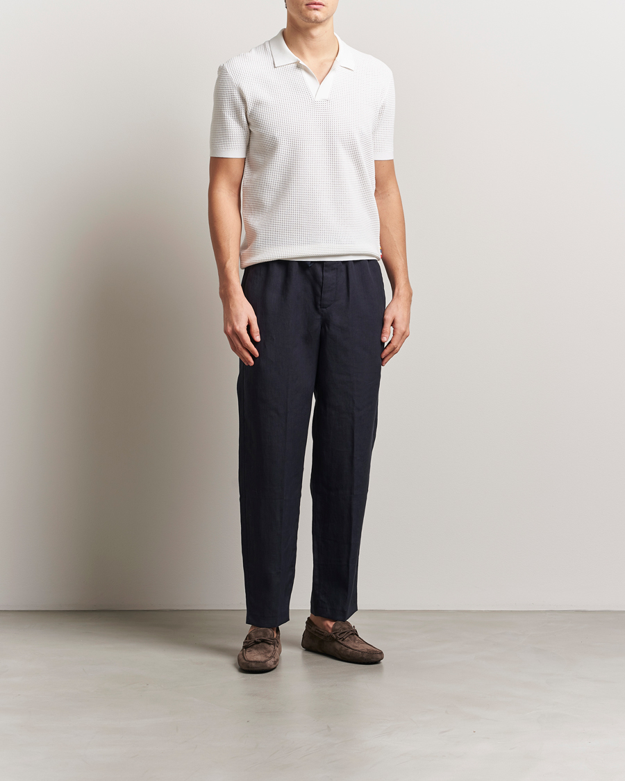 Men | Trousers | Orlebar Brown | Alex Linen Trousers Night Iris
