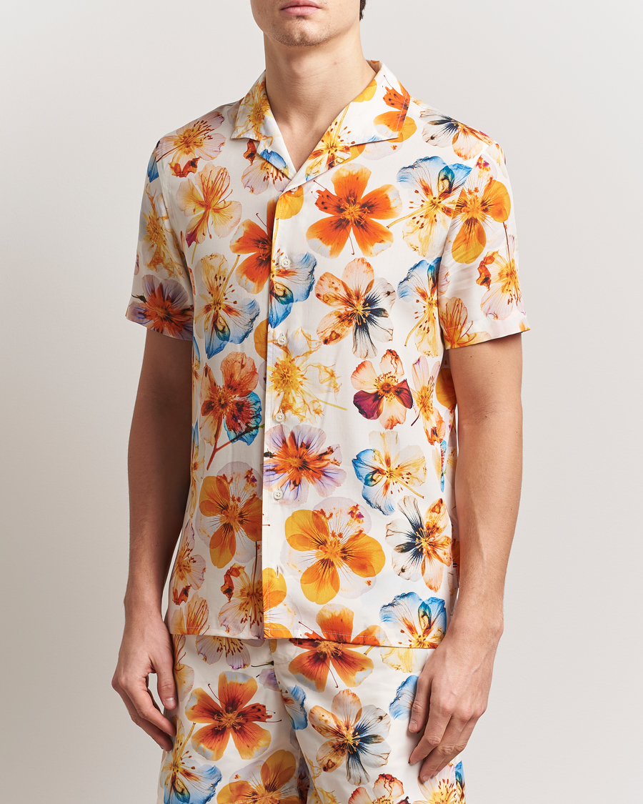 Men | Shirts | Orlebar Brown | Hibbert Oshibana Printed Shirt White Sand