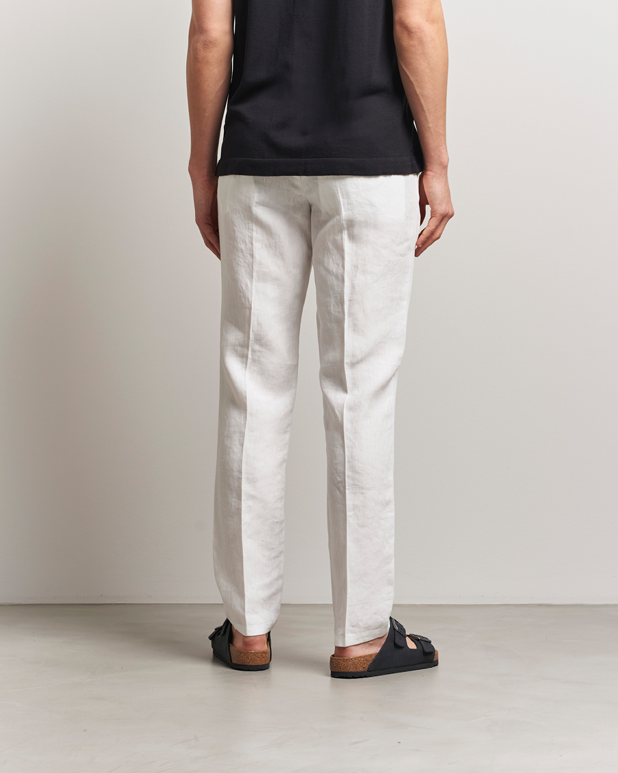 Men | Trousers | Orlebar Brown | Griffon Italian Linen Trousers White Sand