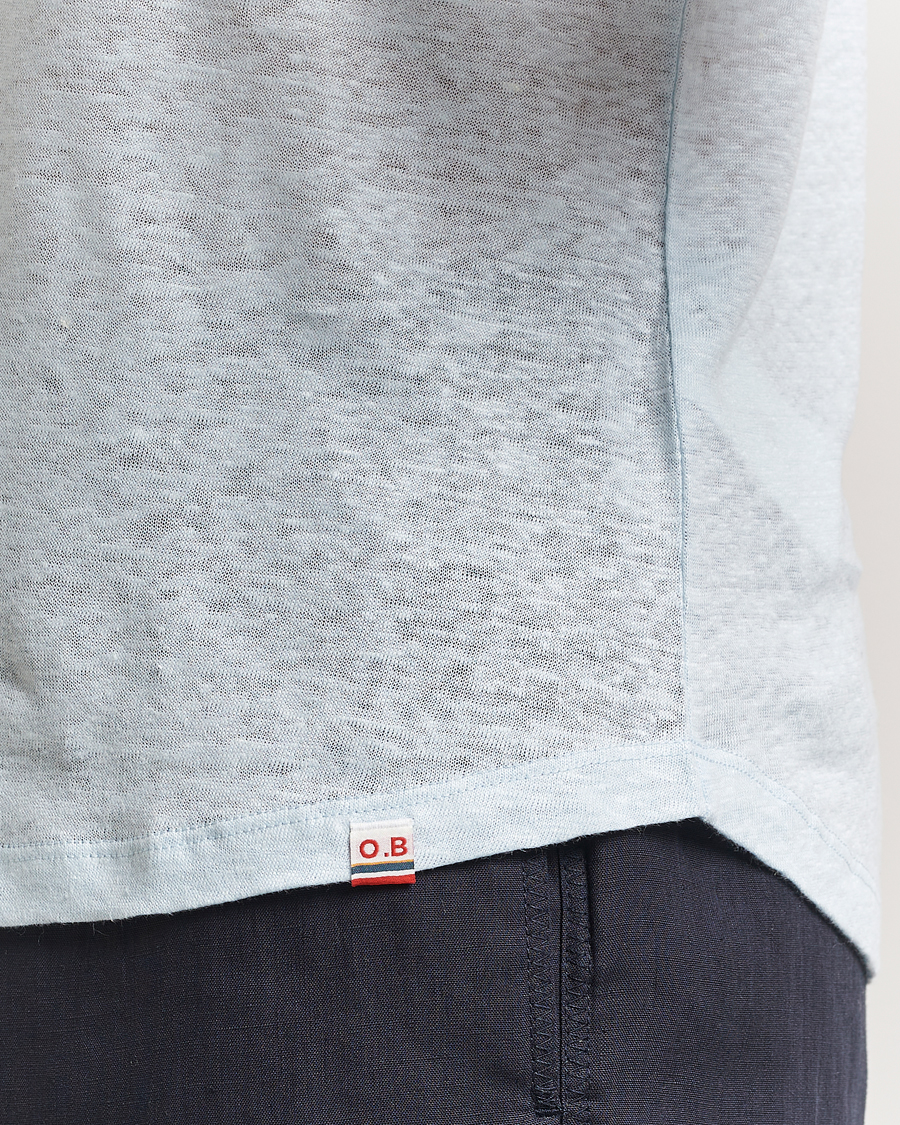 Men | T-Shirts | Orlebar Brown | OB Linen T-Shirt Springwater Blue