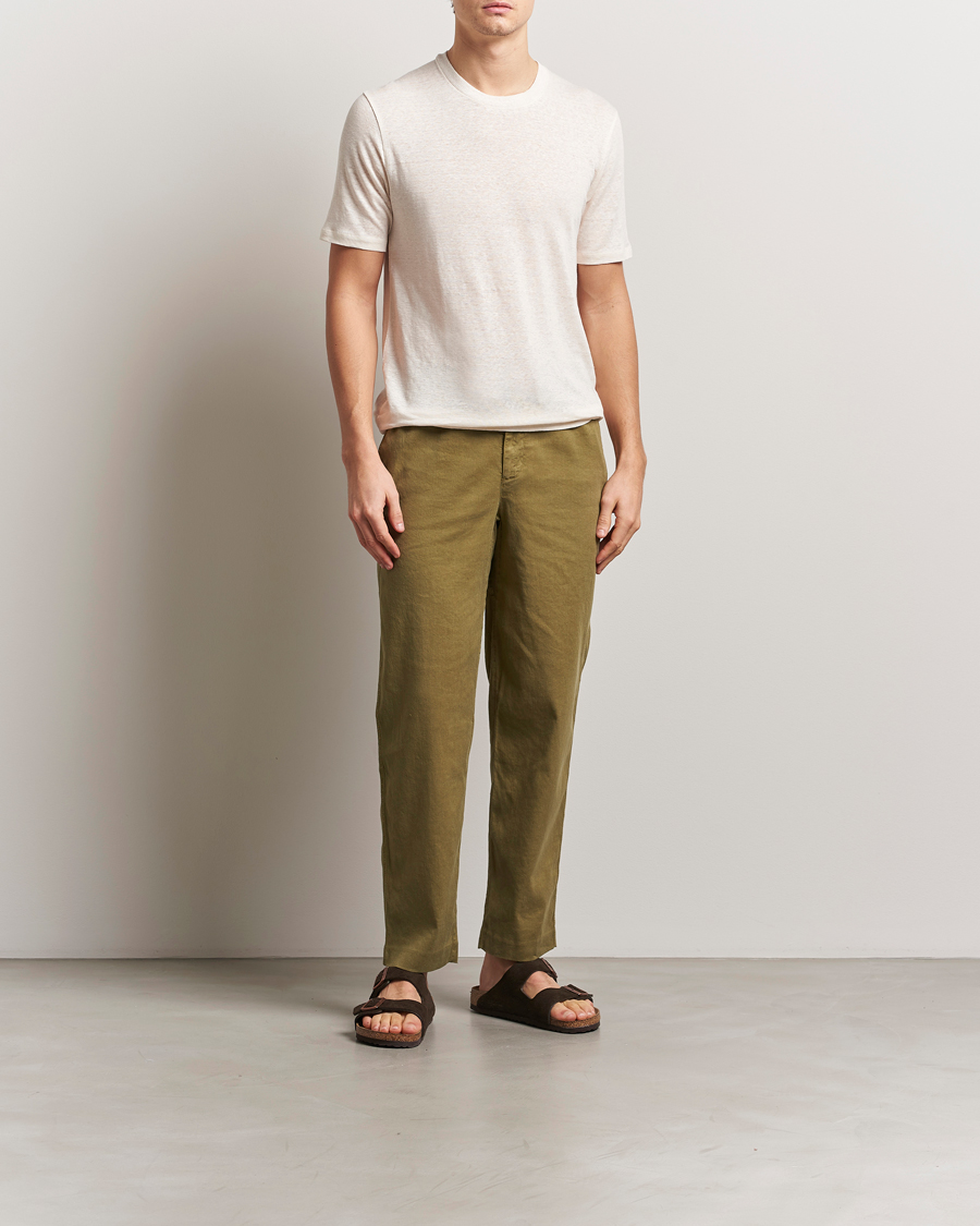 Men | Trousers | Orlebar Brown | Alex Garment Dyed Linen Pants Agave Green