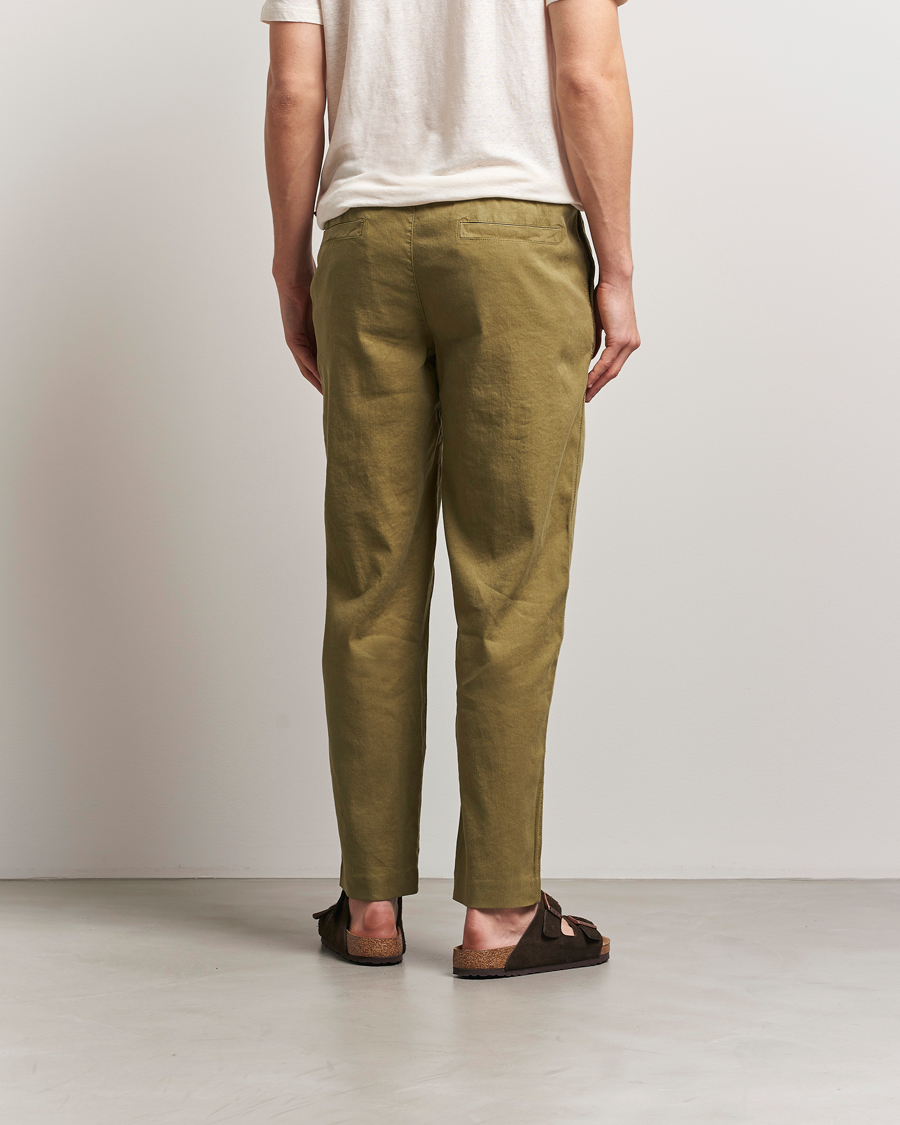 Men | Trousers | Orlebar Brown | Alex Garment Dyed Linen Pants Agave Green
