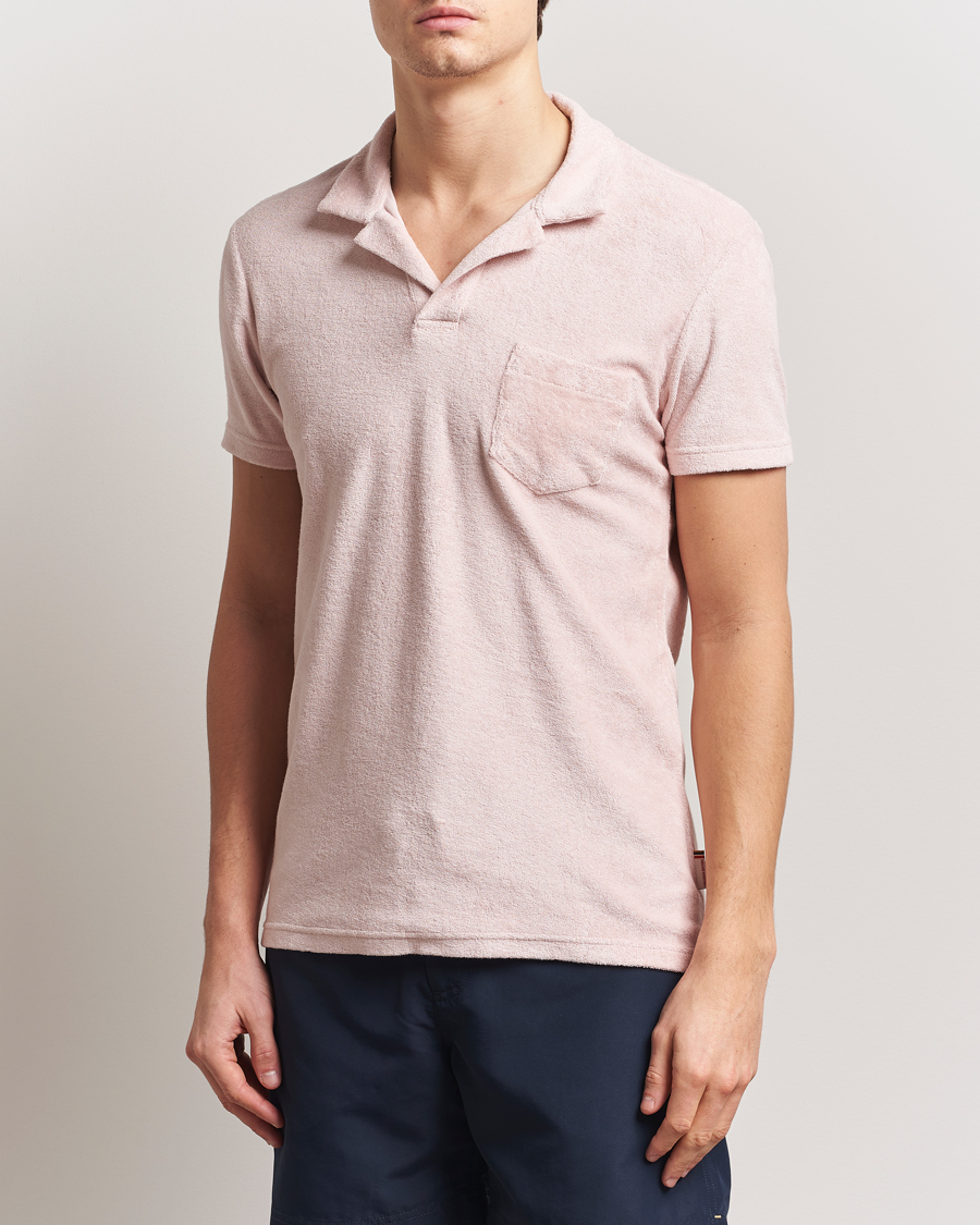 Men | Polo Shirts | Orlebar Brown | Terry Polo Pink Sand