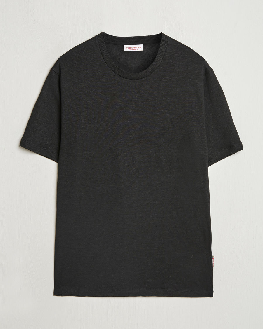 Men | T-Shirts | Orlebar Brown | Standard Linen T-Shirt Black