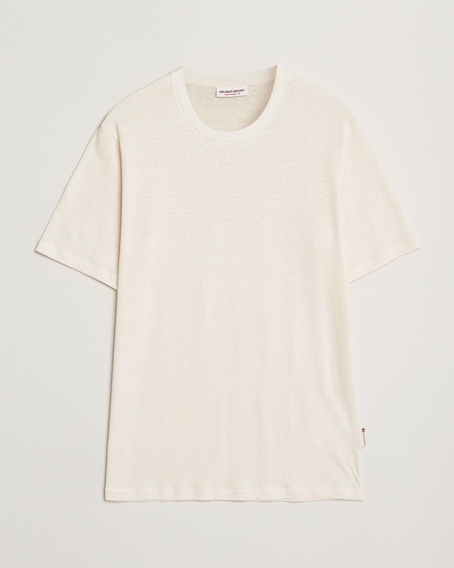 Men | T-Shirts | Orlebar Brown | Standard Linen T-Shirt Latte