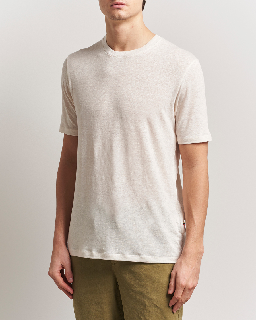 Men | T-Shirts | Orlebar Brown | Standard Linen T-Shirt Latte