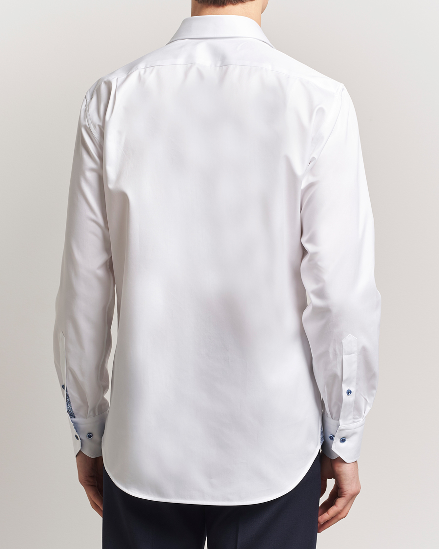 Men | Shirts | Stenströms | Fitted Body Contrast Cotton Twill Shirt White