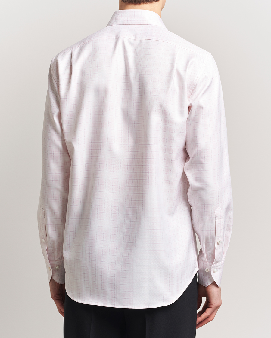 Men | Shirts | Stenströms | Fitted Body Checked Shirt Pink
