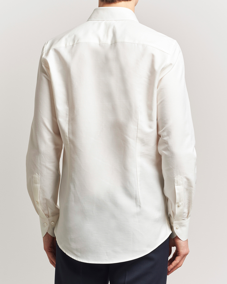 Men | Shirts | Stenströms | 1899 Slimline Cotton/Linen/Silk Shirt White