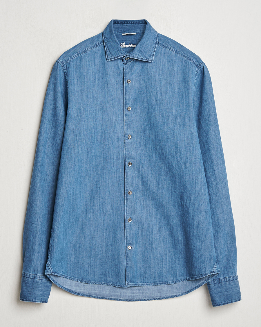 Men | Shirts | Stenströms | Slimline Denim Shirt Blue