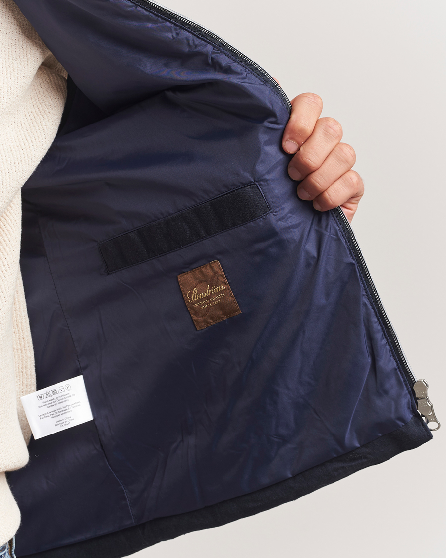 Men | Coats & Jackets | Stenströms | Linen/Alcantar Vest Navy