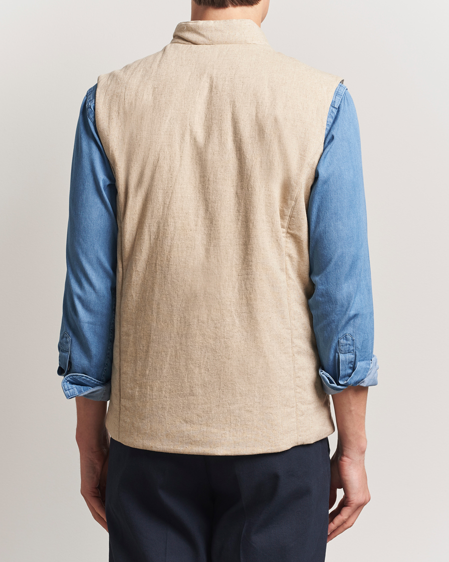 Men | Gilets | Stenströms | Linen/Alcantar Vest Beige