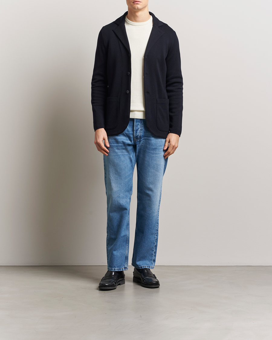 Men | Blazers | Stenströms | Milano Knitted Blazer Navy