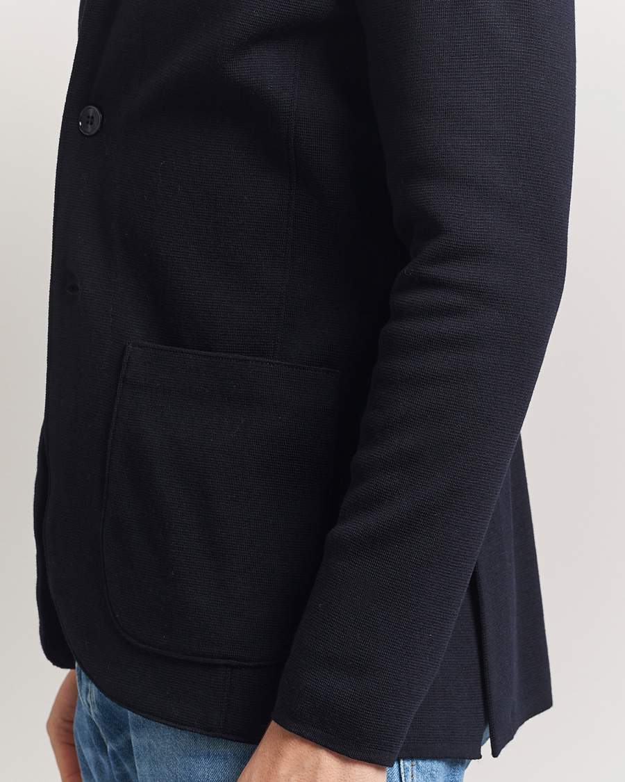 Men | Blazers | Stenströms | Milano Knitted Blazer Navy