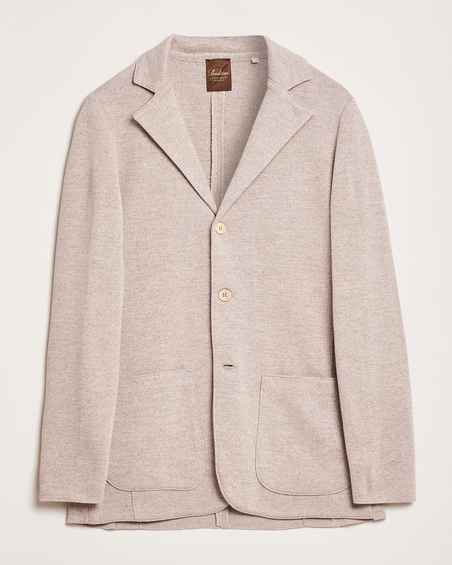 Men | Blazers | Stenströms | Milano Knitted Blazer Beige