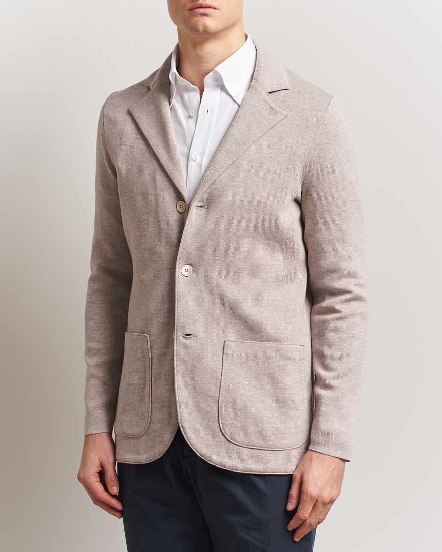 Men | Blazers | Stenströms | Milano Knitted Blazer Beige