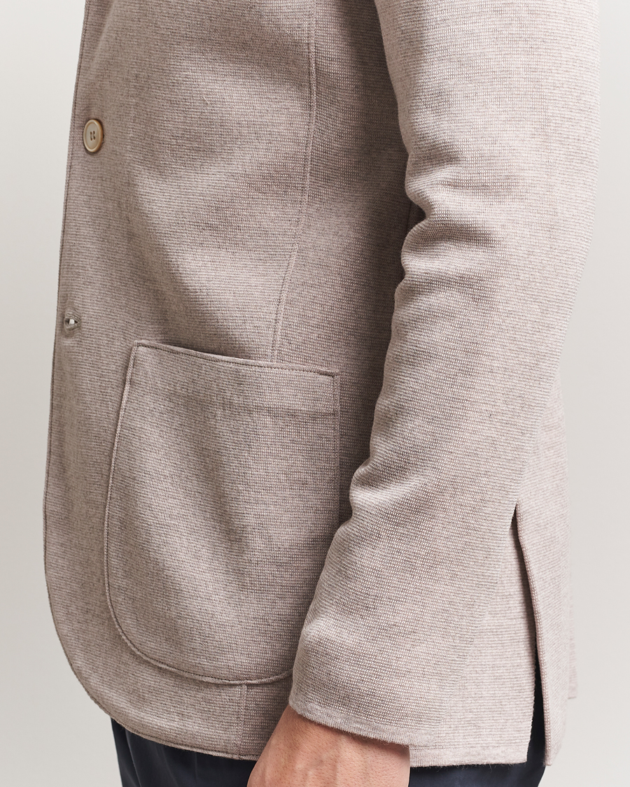 Men | Blazers | Stenströms | Milano Knitted Blazer Beige