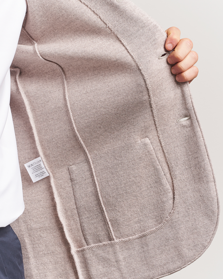 Men | Blazers | Stenströms | Milano Knitted Blazer Beige