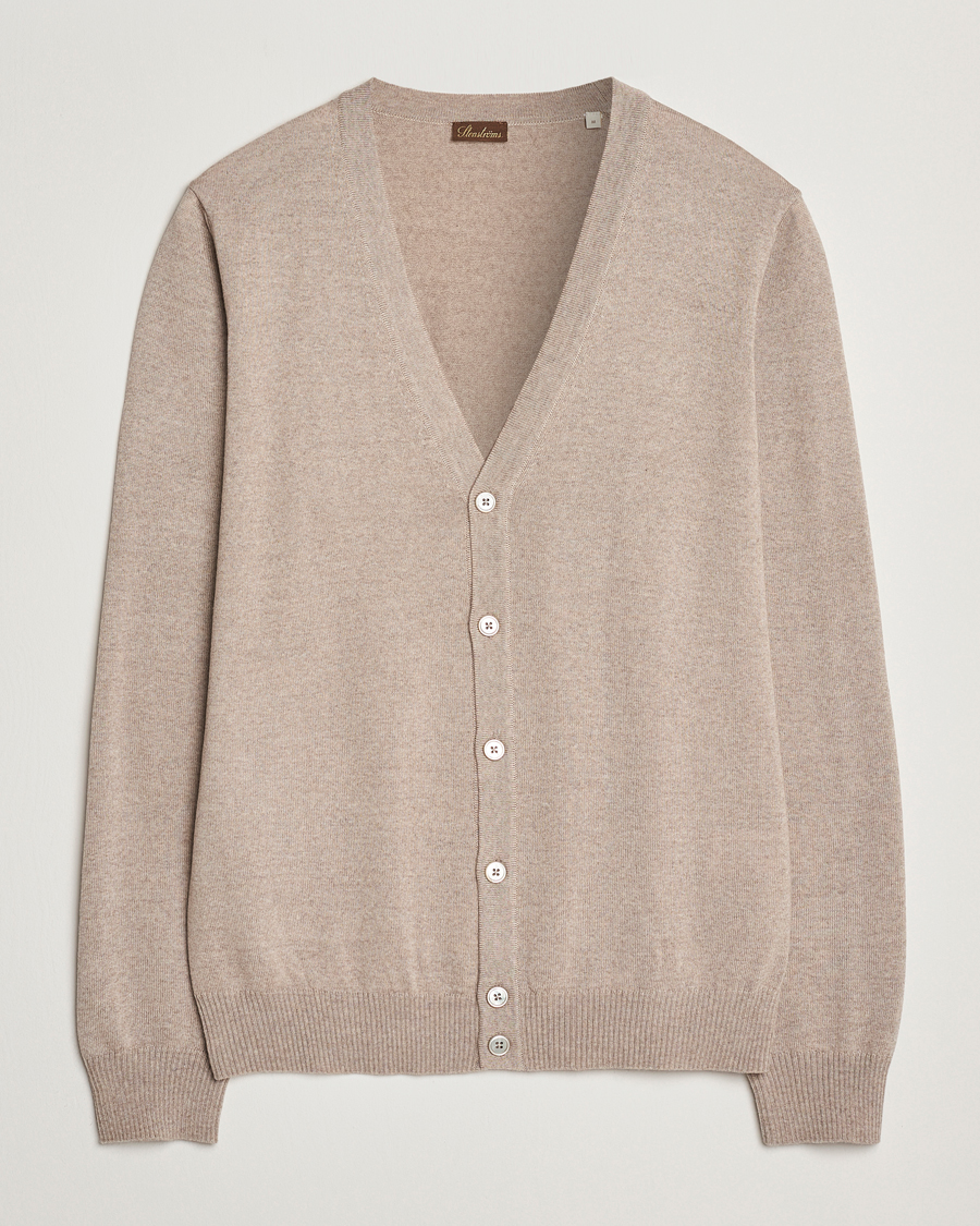 Men | Sweaters & Knitwear | Stenströms | Merino Cardigan Beige