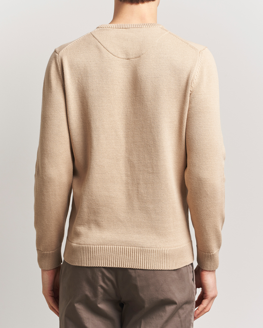 Men | Sweaters & Knitwear | Stenströms | Organic Cotton Knitted Sweater Beige