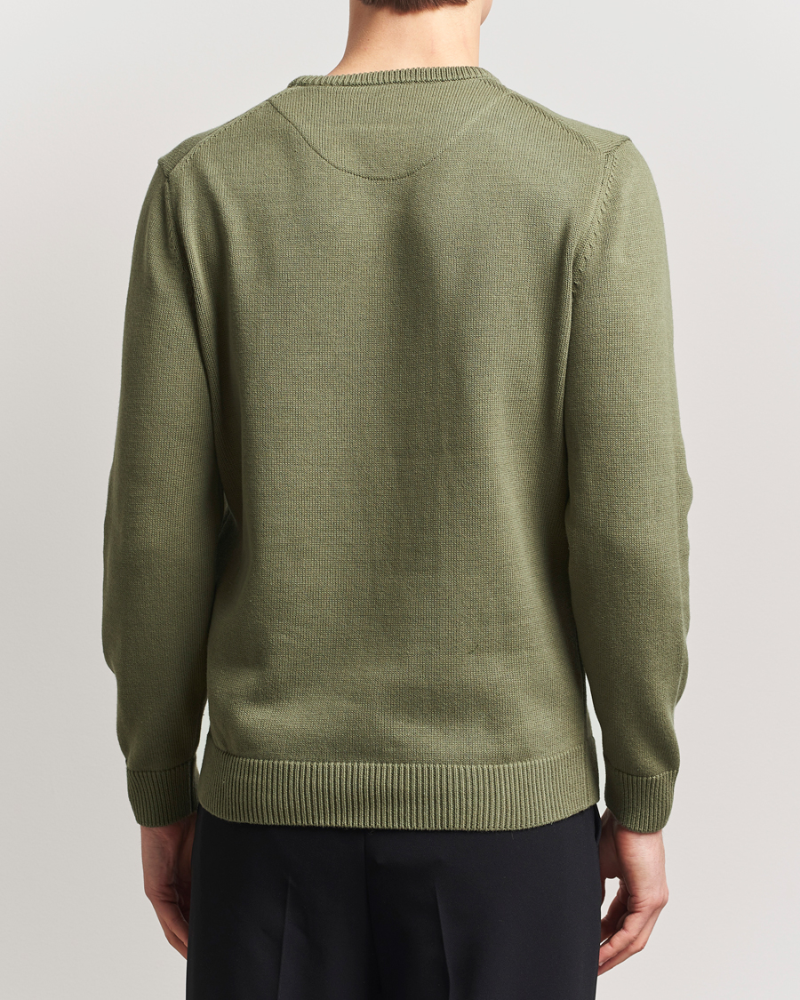 Men | Sweaters & Knitwear | Stenströms | Organic Cotton Knitted Sweater Olive