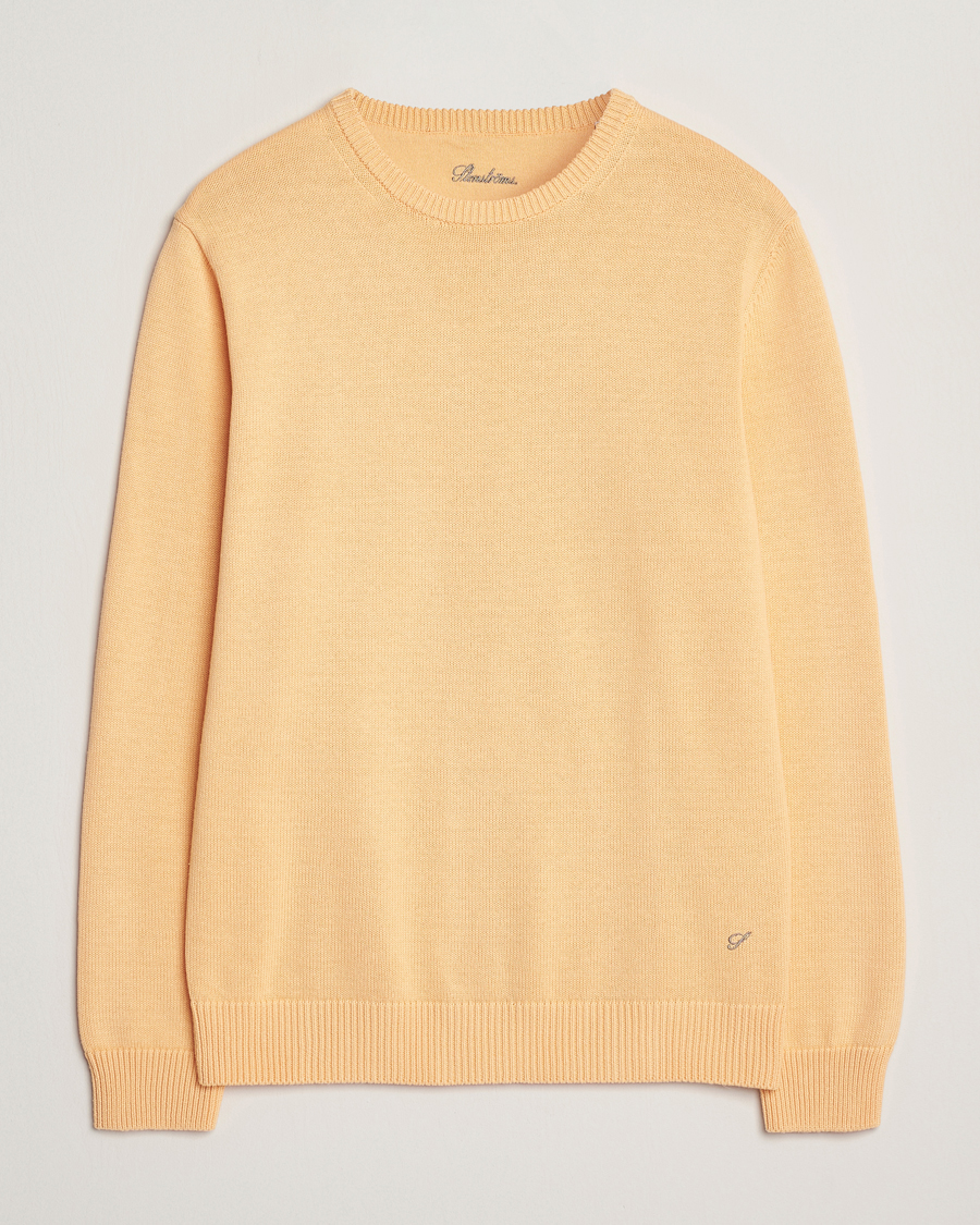 Men | Sweaters & Knitwear | Stenströms | Organic Cotton Knitted Sweater Orange