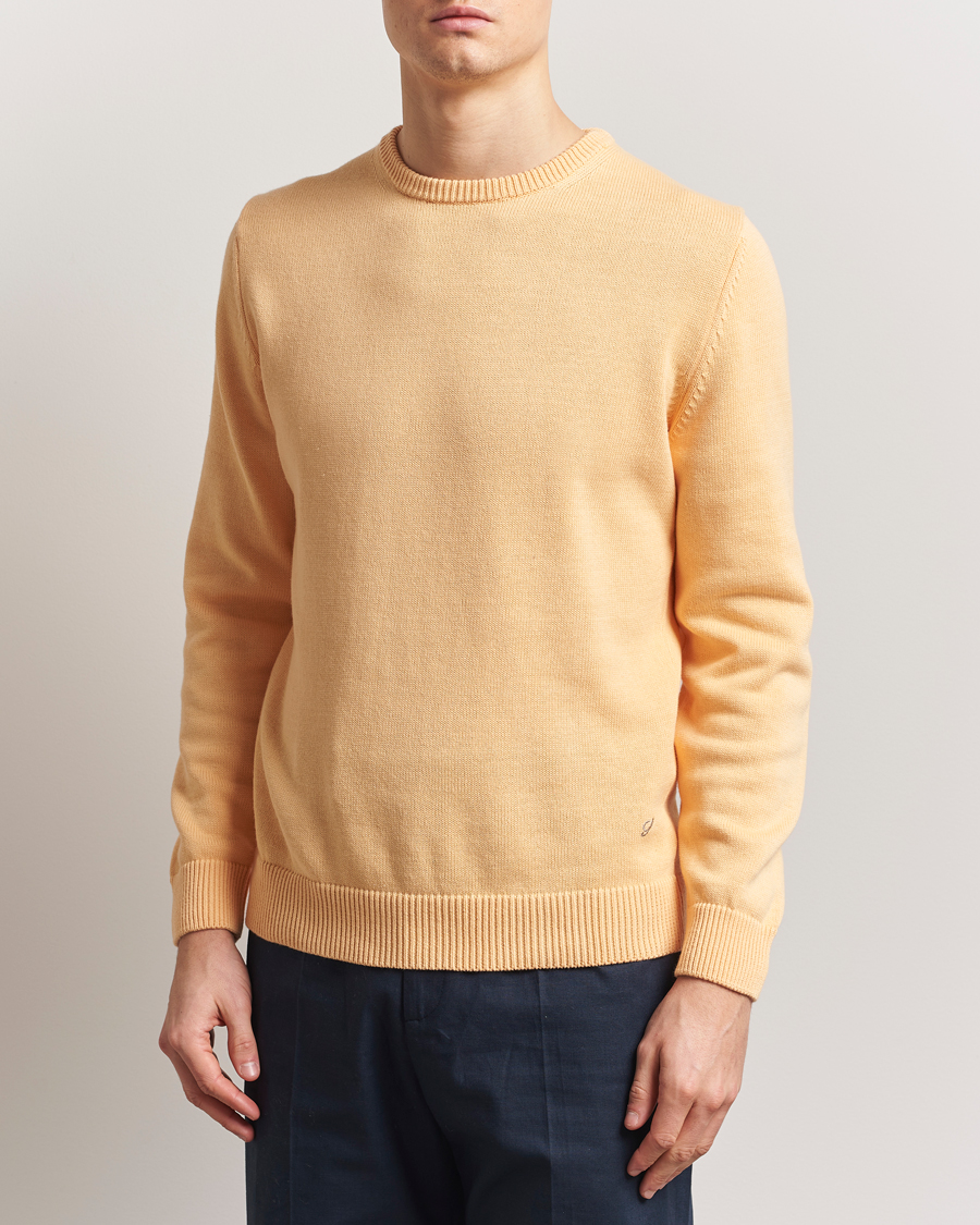 Men | Sweaters & Knitwear | Stenströms | Organic Cotton Knitted Sweater Orange