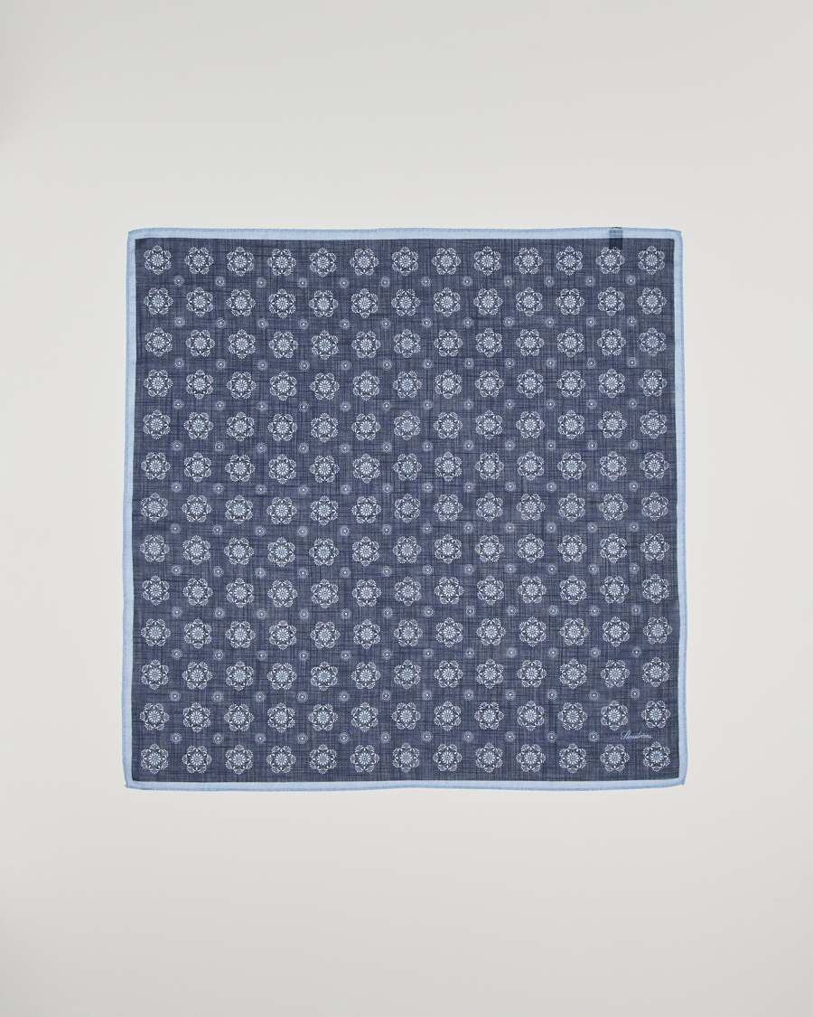 Men | Dress Scarves | Stenströms | Printed Cotton Bandana Navy