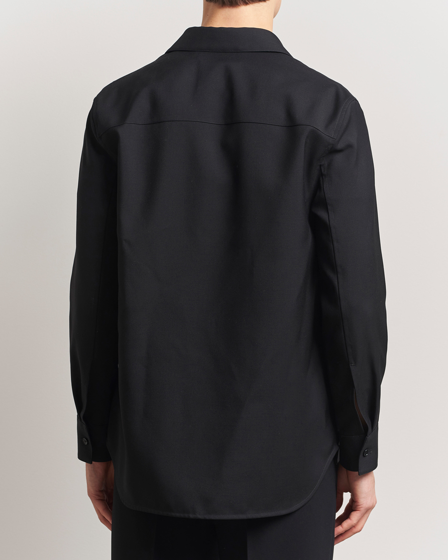 Men | Shirts | Jil Sander | Double Pocket Gabardine Overshirt Black