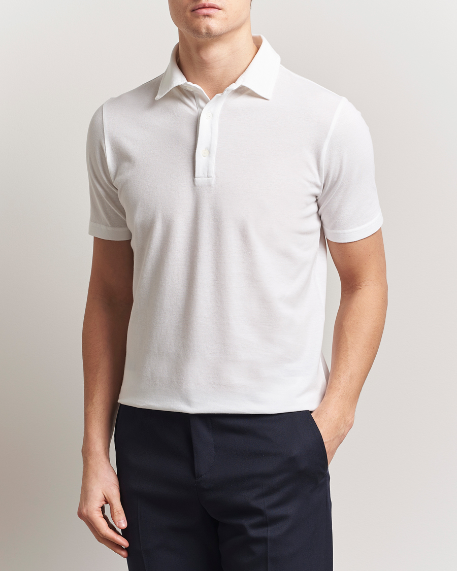 Men | Polo Shirts | Zanone | Soft Cotton Piquet Polo White