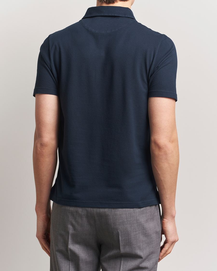 Men | Polo Shirts | Zanone | Soft Cotton Piquet Polo Navy