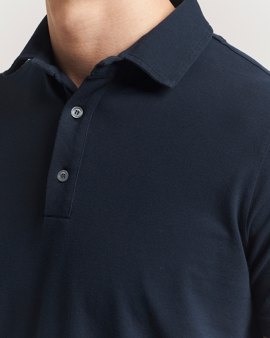Men | Polo Shirts | Zanone | Soft Cotton Piquet Polo Navy