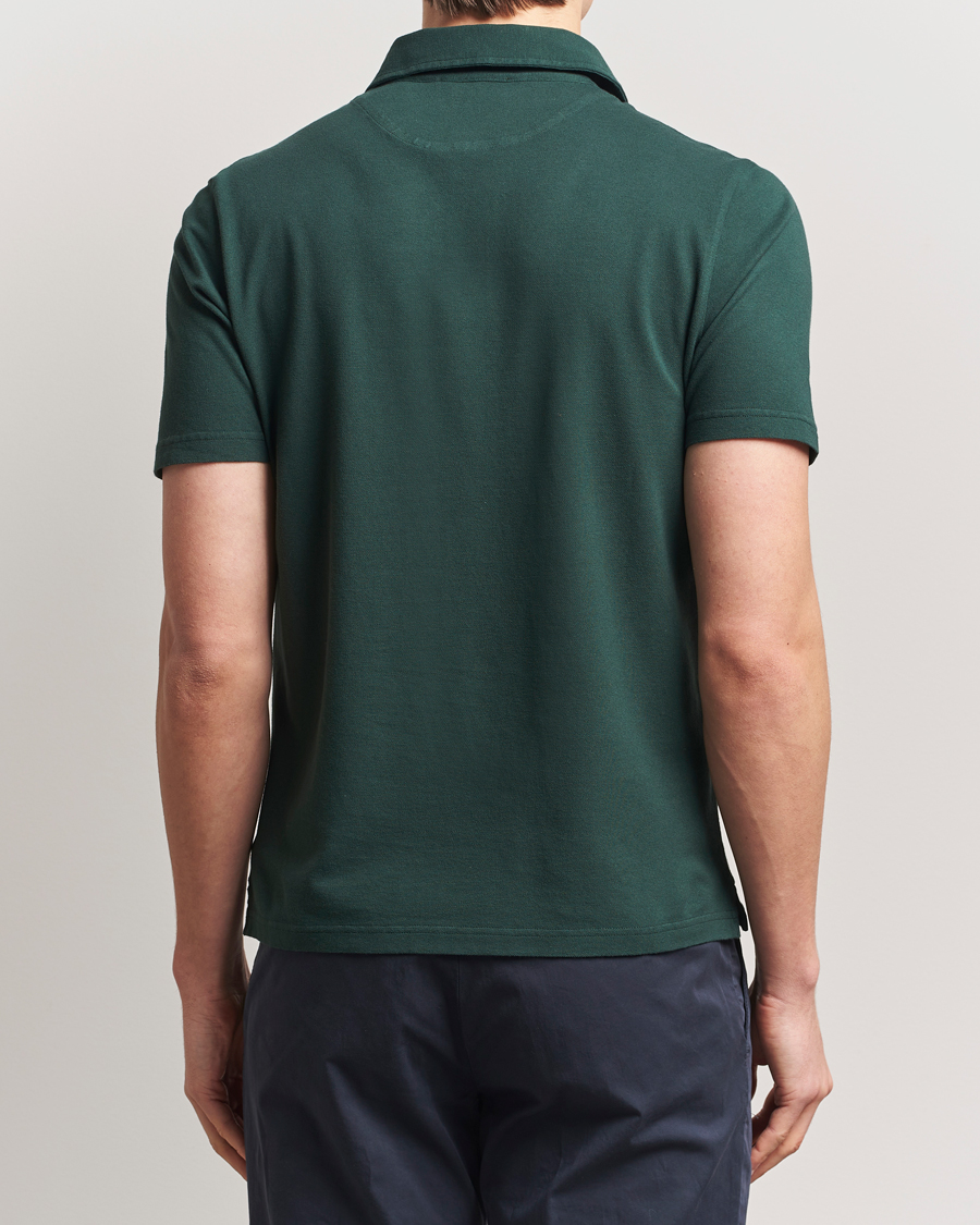 Men | Polo Shirts | Zanone | Soft Cotton Piquet Polo Dark Green