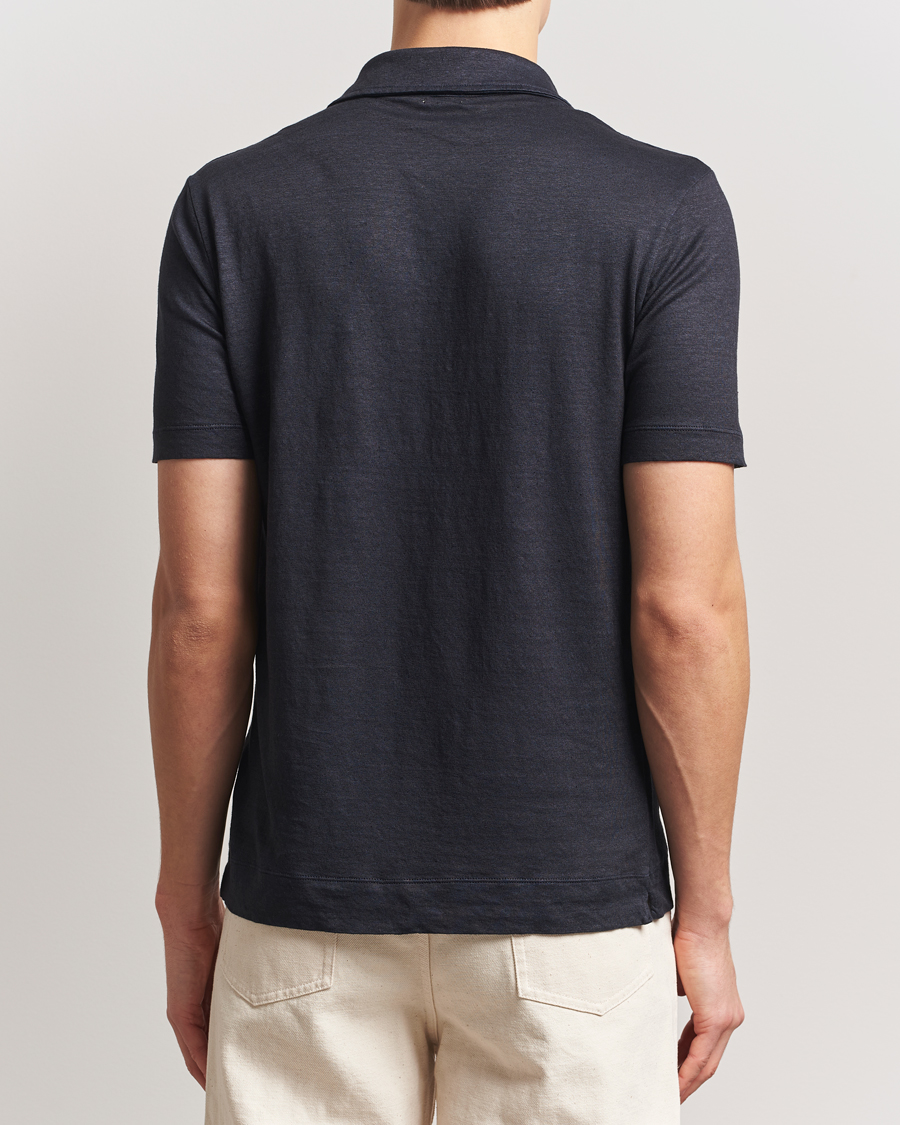 Men | Polo Shirts | Massimo Alba | Filicudi Cotton/Linen Polo Navy