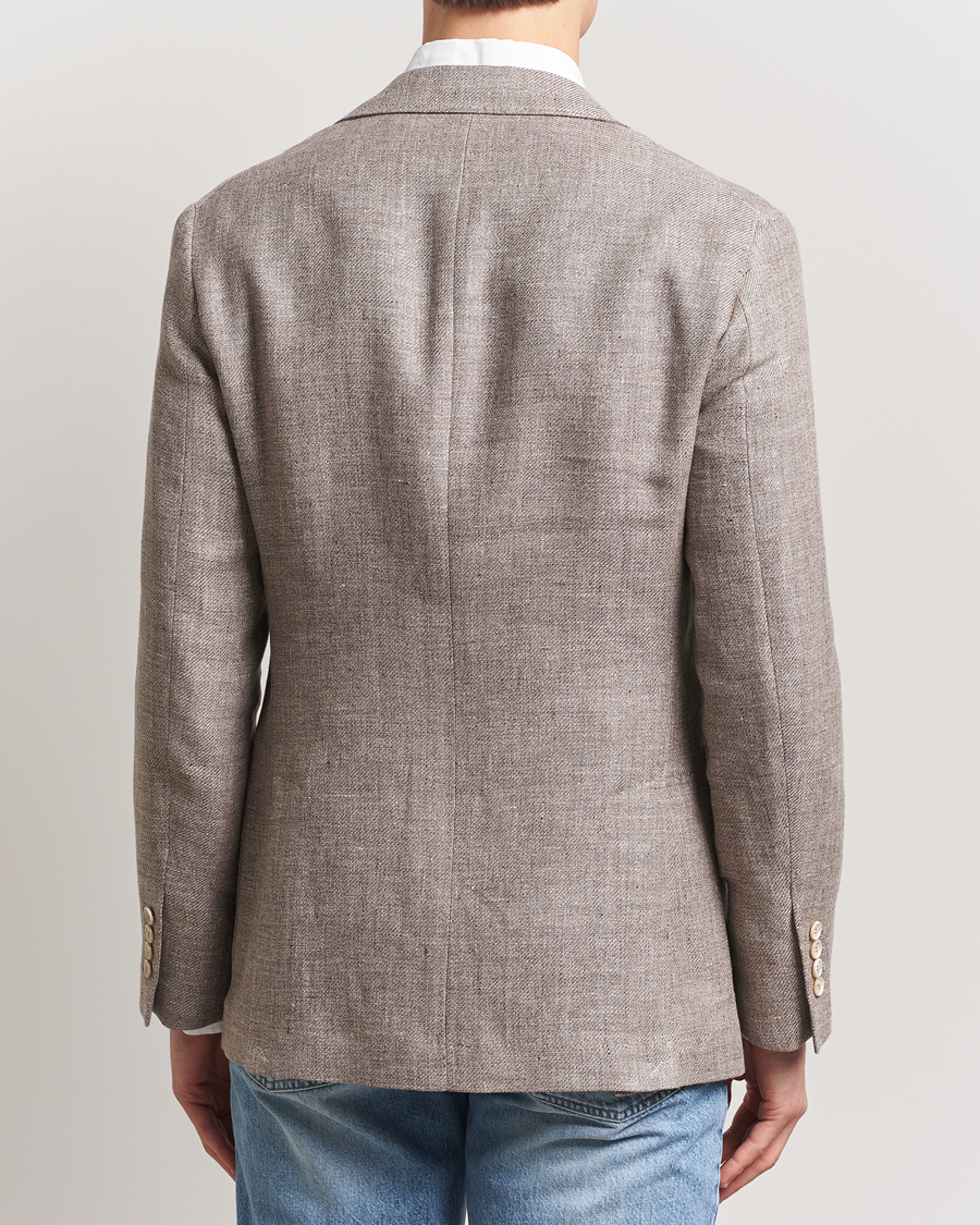 Men | Blazers | Brunello Cucinelli | Single Breasted Linen Blend Twill Blazer Beige