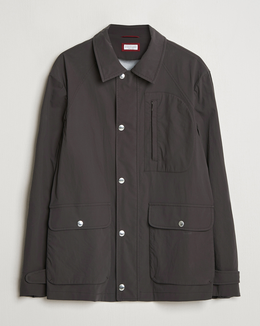 Men | Coats & Jackets | Brunello Cucinelli | Peach Cotton Field Jacket Dark Brown
