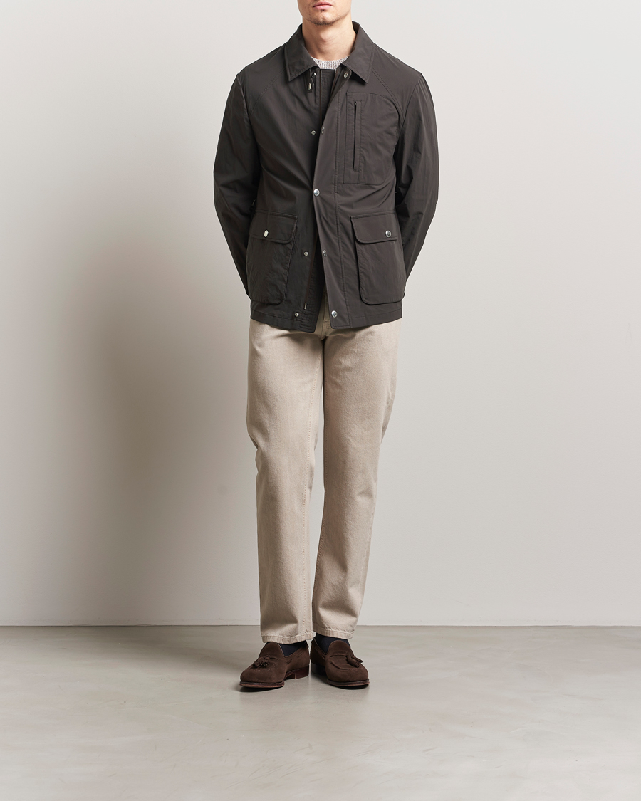 Men | Coats & Jackets | Brunello Cucinelli | Peach Cotton Field Jacket Dark Brown