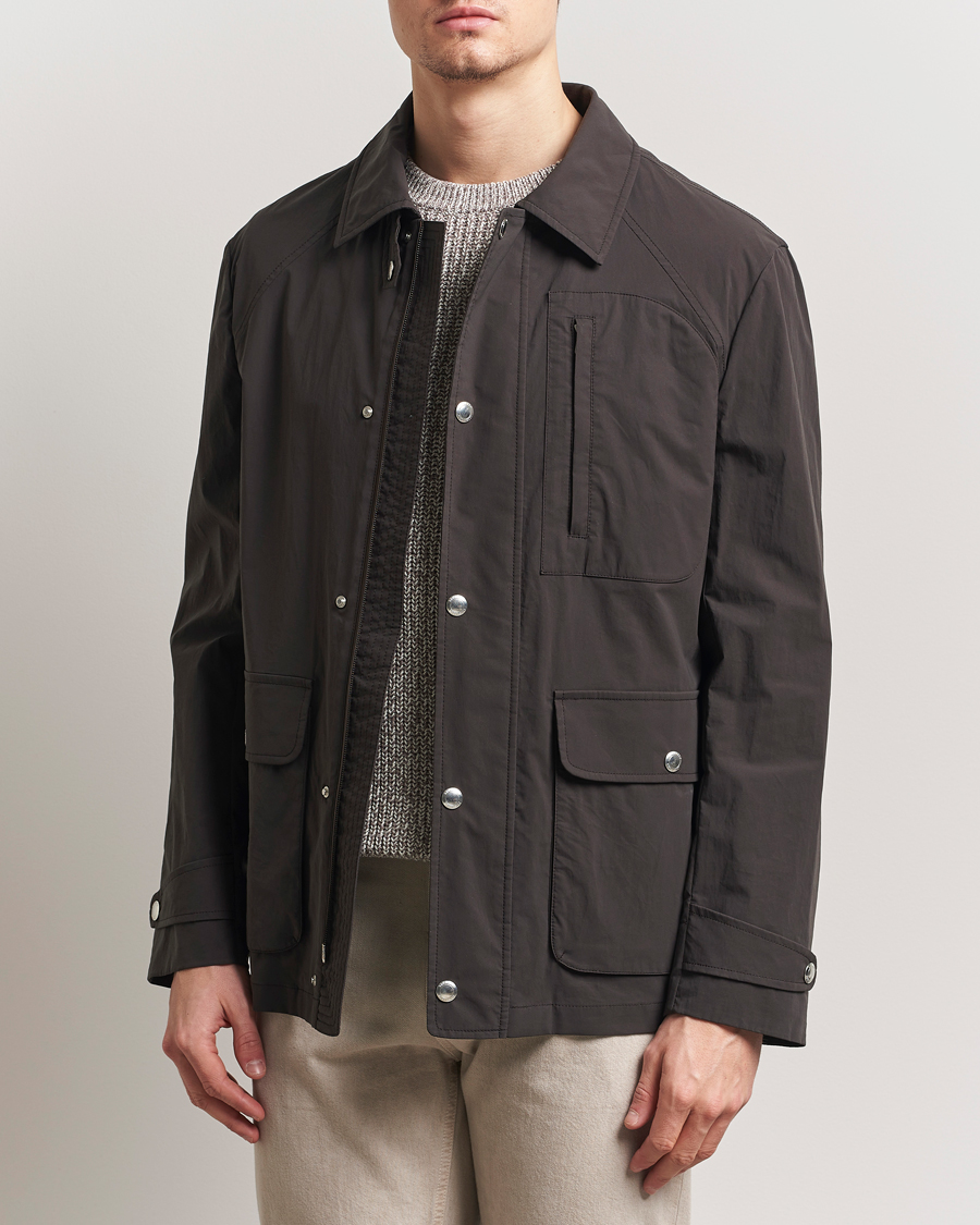 Men | Coats & Jackets | Brunello Cucinelli | Peach Cotton Field Jacket Dark Brown