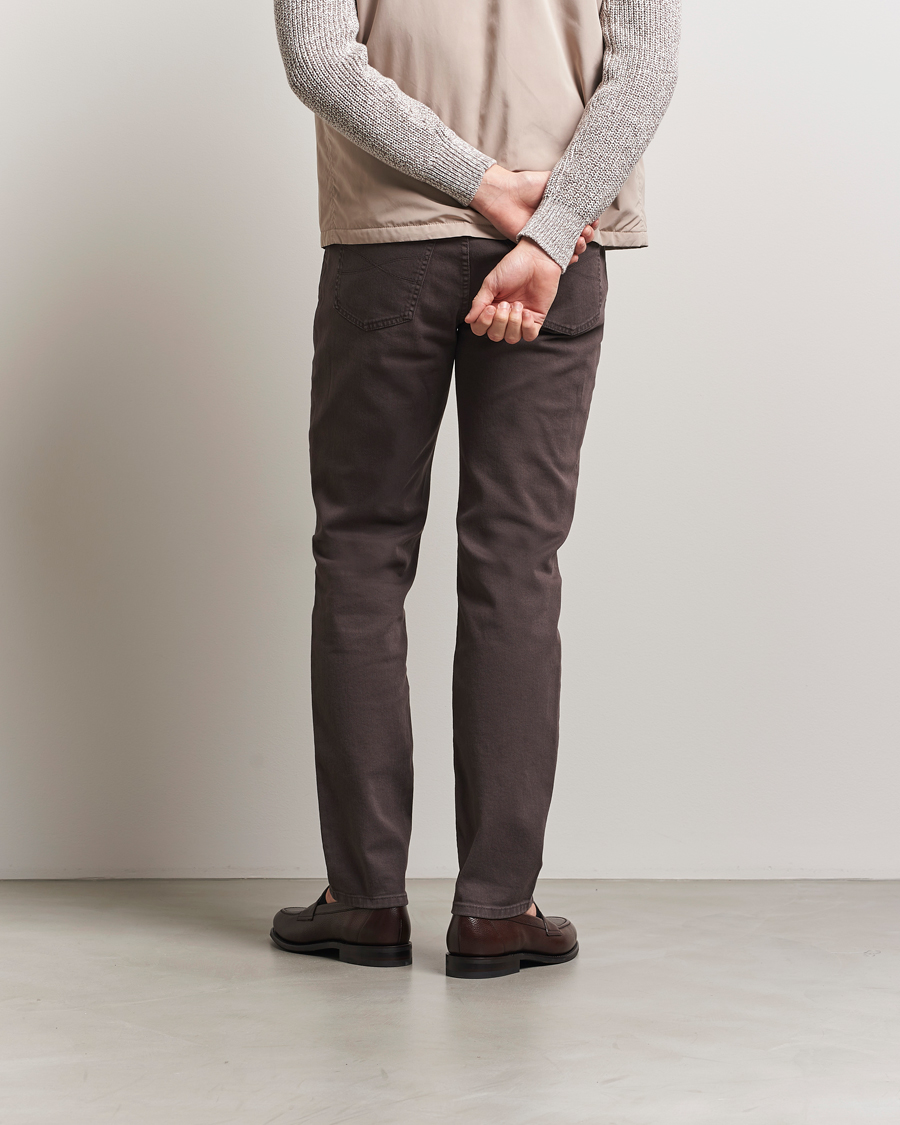 Men | Trousers | Brunello Cucinelli | Slim Fit Bull Denim Pants Dark Brown