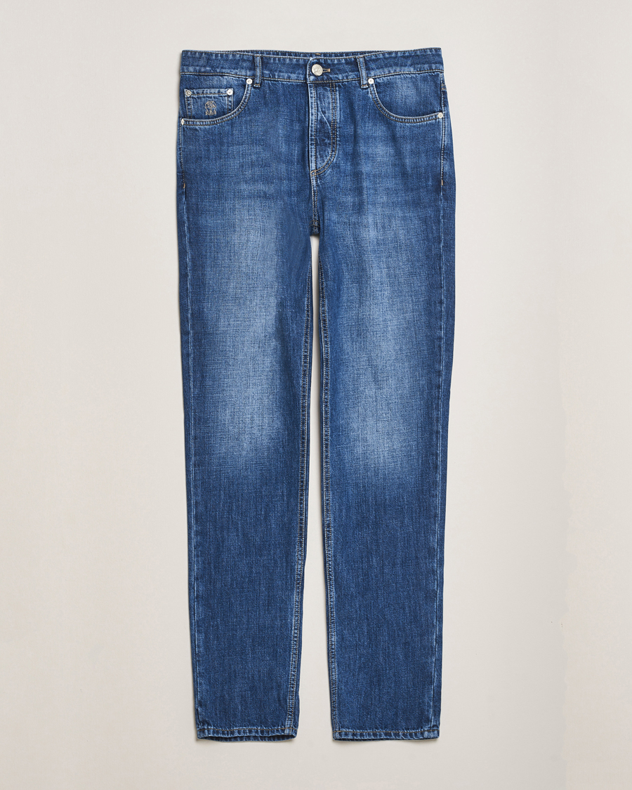 Men | Jeans | Brunello Cucinelli | Traditional Fit Jeans Blue Wash
