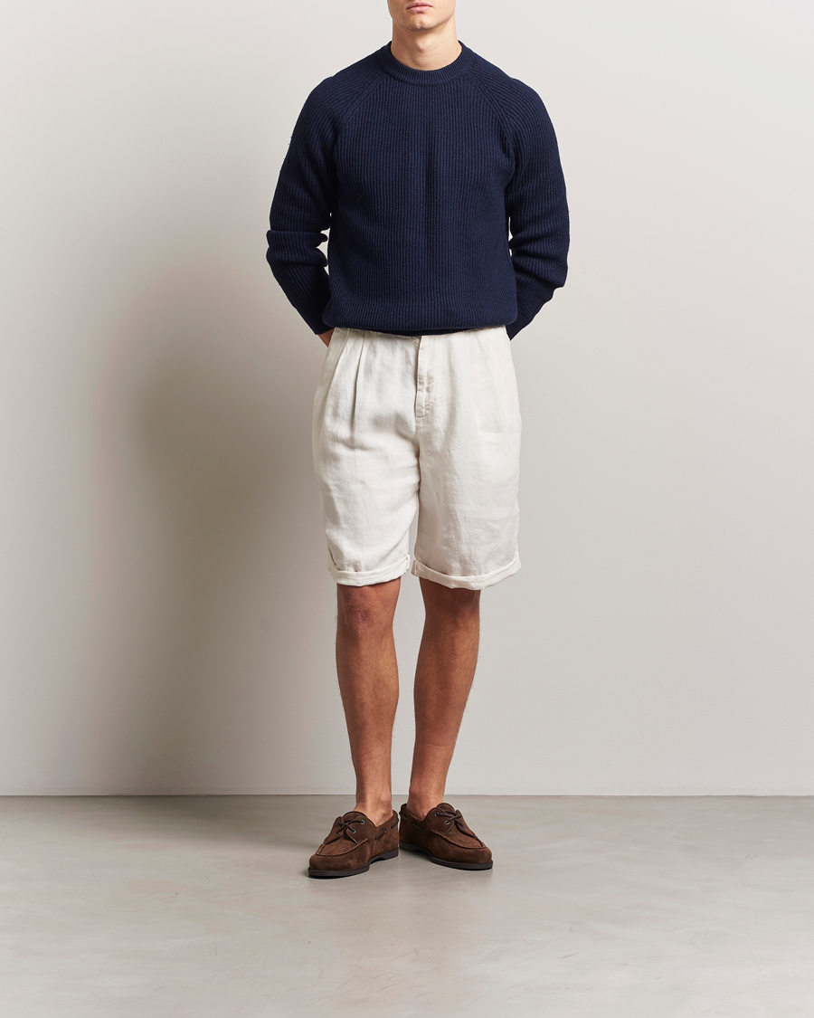 Men | Sweaters & Knitwear | Brunello Cucinelli | Heavy Rib Stitch Crew Neck Navy