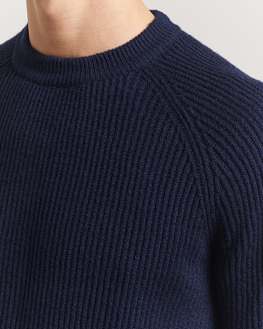 Men | Sweaters & Knitwear | Brunello Cucinelli | Heavy Rib Stitch Crew Neck Navy