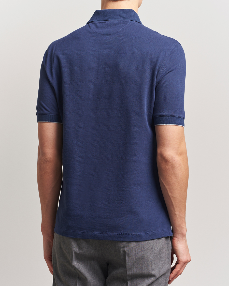 Men | Polo Shirts | Brunello Cucinelli | Short Sleeve Logo Polo Navy