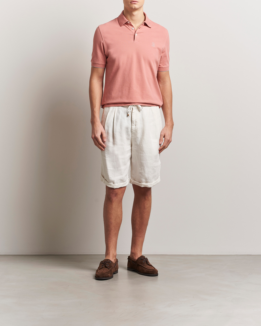 Men | Polo Shirts | Brunello Cucinelli | Short Sleeve Logo Polo Dusty Red